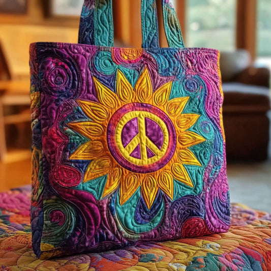 Earthy Sunflower Quilted Tote Bag