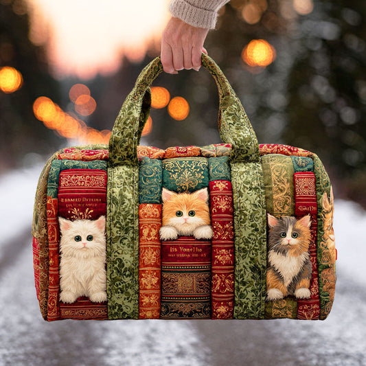 Cat Chapter Quilted Duffle Bag
