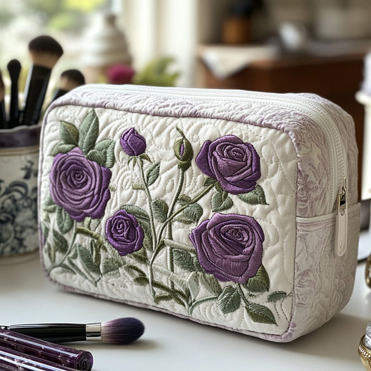 Moonlit Bloom Quilted Makeup Bag